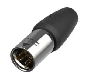 XLR TOP (heavy-duty, outdoor) IP65 5 pole XLR male cable conn. Gold contacts, 8-10mm cable Ø price per piece, must be taken in box of 1 pc