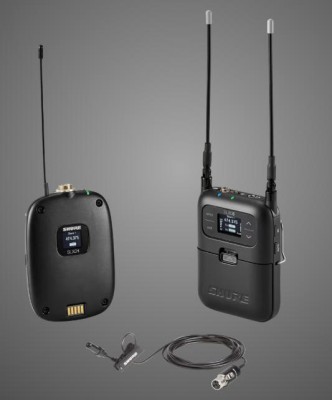 SLX-D Digital Portable Wireless System, 1x SLXD1 Bodypack Transmitter, 1x SLXD5 Portable Receiver, 1x DL4B DuraPlex Omnidirectional Lavalier Microphone, black, TQG, 1x cold shoe adaptor, 1x treaded 3,5 mm to 3,5 mm cable, 40 cm, 1x treaded 3,5 mm to XLRM
