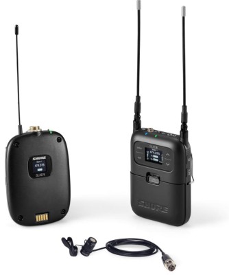 SLX-D Digital Portable Wireless System, 1x SLXD1 Bodypack Transmitter, 1x SLXD5 Portable Receiver, 1x WL185 Cardioid Lavalier Microphone, black, TQG, 1x cold shoe adaptor, 1x treaded 3,5 mm to 3,5 mm cable, 40 cm, 1x treaded 3,5 mm to XLRM cable, 45 m, f