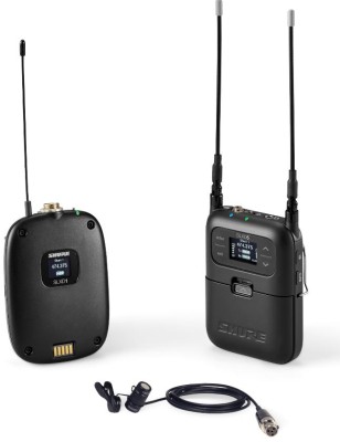 SLX-D Digital Portable Wireless System, 1x SLXD1 Bodypack Transmitter, 1x SLXD5 Portable Receiver, 1x WL185 Cardioid Lavalier Microphone, black, TQG, 1x cold shoe adaptor, 1x treaded 3,5 mm to 3,5 mm cable, 40 cm, 1x treaded 3,5 mm to XLRM cable, 45 m, f