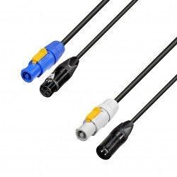 Power & DMX Cable PowerCon In & XLR female to PowerCon Out & XLR male 5,0 m