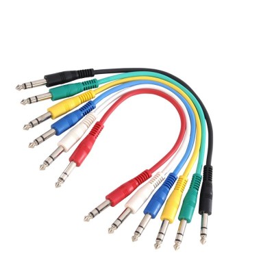 Set of 6 Patch Cables 6.3 mm Jack Stereo 0.90 m