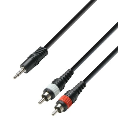 Audio Cable 3.5 mm Jack stereo to 2 x RCA male 1 m