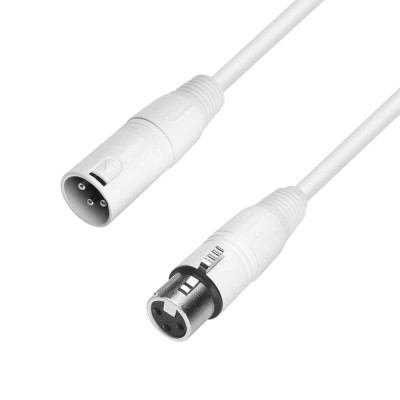 Microphone Cable XLR male to XLR female 2.5 m white