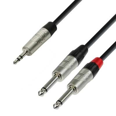 Audio Cable REAN 3.5 mm Jack stereo to 2 x 6.3 mm Jack mono 6 m