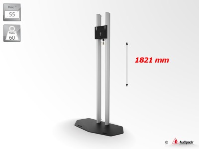 Flat panel floor stand, 2 columns, height 1800mm, max. 55", max. 60kg