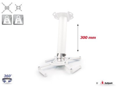 Fixed Universal 300 mm ceiling mount, white, incl, CMP-3