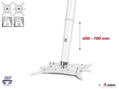 Quatro-Fix XL universal telescopic ceiling mount 450-700mm, white