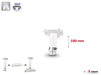 Fixed 100 mm ceiling mount, white, incl. CMP-3