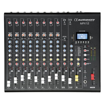 Audiophony MPX12 - 12ch mixer + Compressor + FX + USB/SD/BT player
