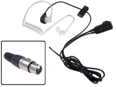 Single-sided in-ear Headset with microphone, 4P XLR