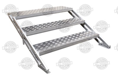 Three steps, universal weather proof aluminum stair assembly for All Terrain sta