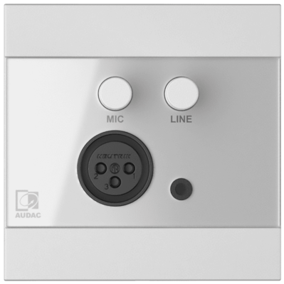 Audac WP210/W - Universal wall panel - Microphone & line input - 80 x 80 mm White version