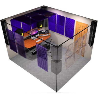 Deluxe Plus Roominator Kit, 24-2'x2'x2" Wedge panels, 8-LENRD Bass Traps, 6-T'Fu