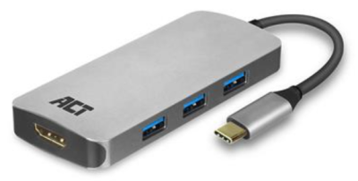 ACT USB-C to HDMI female multiport adapter 4K, 4x USB-A, PD pass through