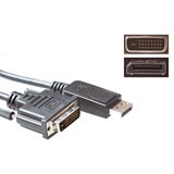 Conversion cable DisplayPort male - DVI male, Length: 0,50 m