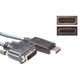Conversion cable DisplayPort male - DVI male, Length: 1,80 m