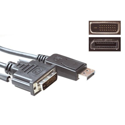 Conversion cable DisplayPort male - DVI male. Length: 3,00 m
