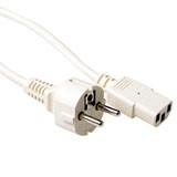 230V connection cable schuko male - C13. Length + Colour: 2,50 m Off-white