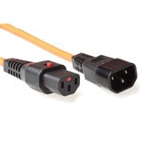 230V connection cable C13 lockable - C14 orange. Length: 2.00 m