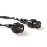 230V connection cable schuko male (angled) - C19 lockable black, Length: 2,00 m