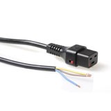 230V connection cable C19 lockable - open end black. Length: 1.00 m
