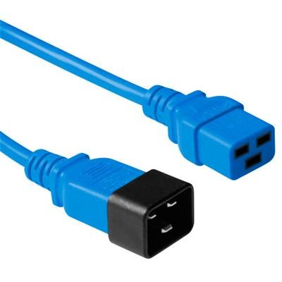 230V extension cable C19 - C20 blue, Length: 1,80 m
