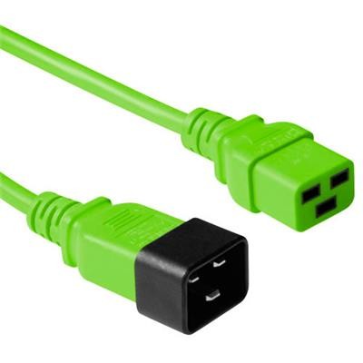 230V extension cable C19 - C20 green, Length: 3,00 m