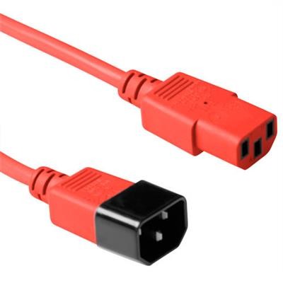 230V connection cable C13 - C14 red, Length: 3,00 m