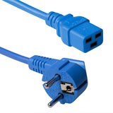 230V connection cable schuko male (angled) - C19 blue. Lengte: 1.80 m