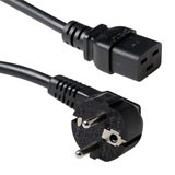 230V connection cable schuko male (angled) - C19 black. Lengte: 1.80 m