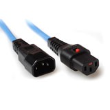 230V connection cable C13 lockable - C14 blue. Length: 0.50 m