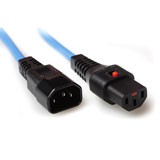 230V connection cable C13 lockable - C14 blue. Length: 3.00 m