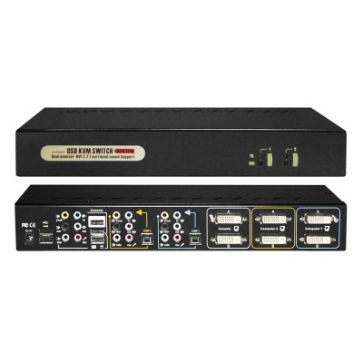 Uniclass 2 port DVI-I Dual Link & View KVM switch