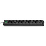 Brennenstuhl Eco-Line PDU with switch, black. Number of sockets: 10