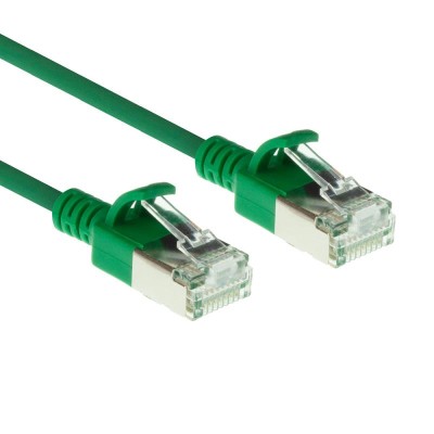 ACT Green 0.25 meter LSZH U/FTP CAT6A datacenter slimline patch cable snagless w