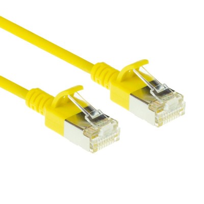 ACT Yellow 3 meter LSZH U/FTP CAT6A datacenter slimline patch cable snagless wit