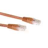 CAT6 U/UTP patch cable brown, Length: 0,50 m