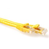 CAT6A U/UTP patch cable snagless yellow. Length: 0,50 m