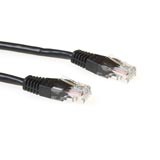 CAT5E U/UTP patch cable black. Length: 0,50 m