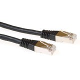 CAT6A S/FTP PiMF LSZH patch cable black. Length: 0.50 m