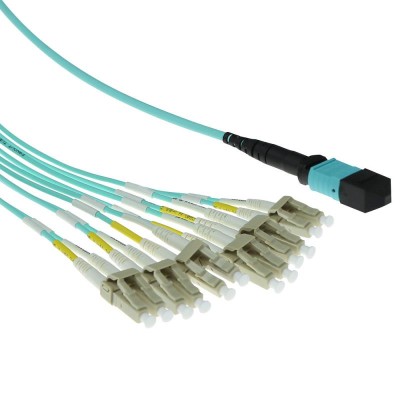 3M 12X50/125 OM3 MTP/MPO(F) - ACT 3 meter Multimode 50/125 OM3 fanout patchkabel