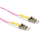 LC-LC 50/125æm OM4 Duplex fiber optic patch cable. Length: 1,00 m