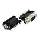 D-sub print connector, haaks female. Type: 9 pole
