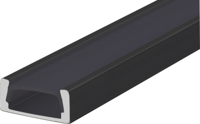 U Profiel 7mm Black - 3 meter with plastic cover (prijs per 3 meter)