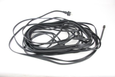 Flatcable without sockets 100m, black, with french plug and end piece