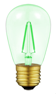 S14 - GLASS CLEAR - GREEN - 1-5W - FULL DIMMABLE