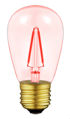 Led filament lamp e27, s14 model, 2w, red