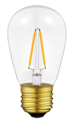 S14 - GLASS CLEAR - 1-5W - 2700K - FULL DIMMABLE