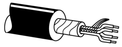 Câble microphone 4x0,14 mm, noir
